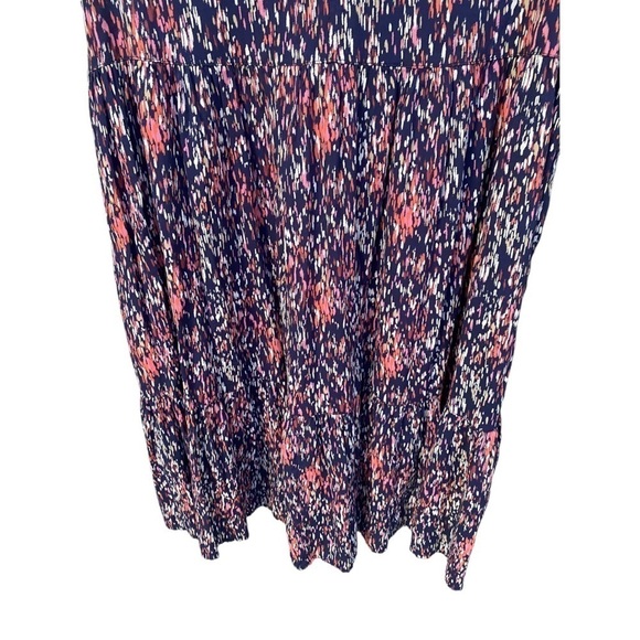 Caslon Navy Coral Painted Rain V-Neck Dress I Size:M - Picture 3 of 9